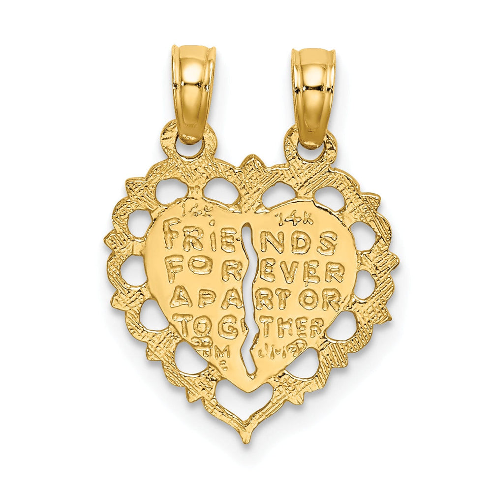 Lovely Rita's Charms & Pendants 14k Yellow Gold Polished BEST FRIEND 2 Piece Break-Apart Heart Charm