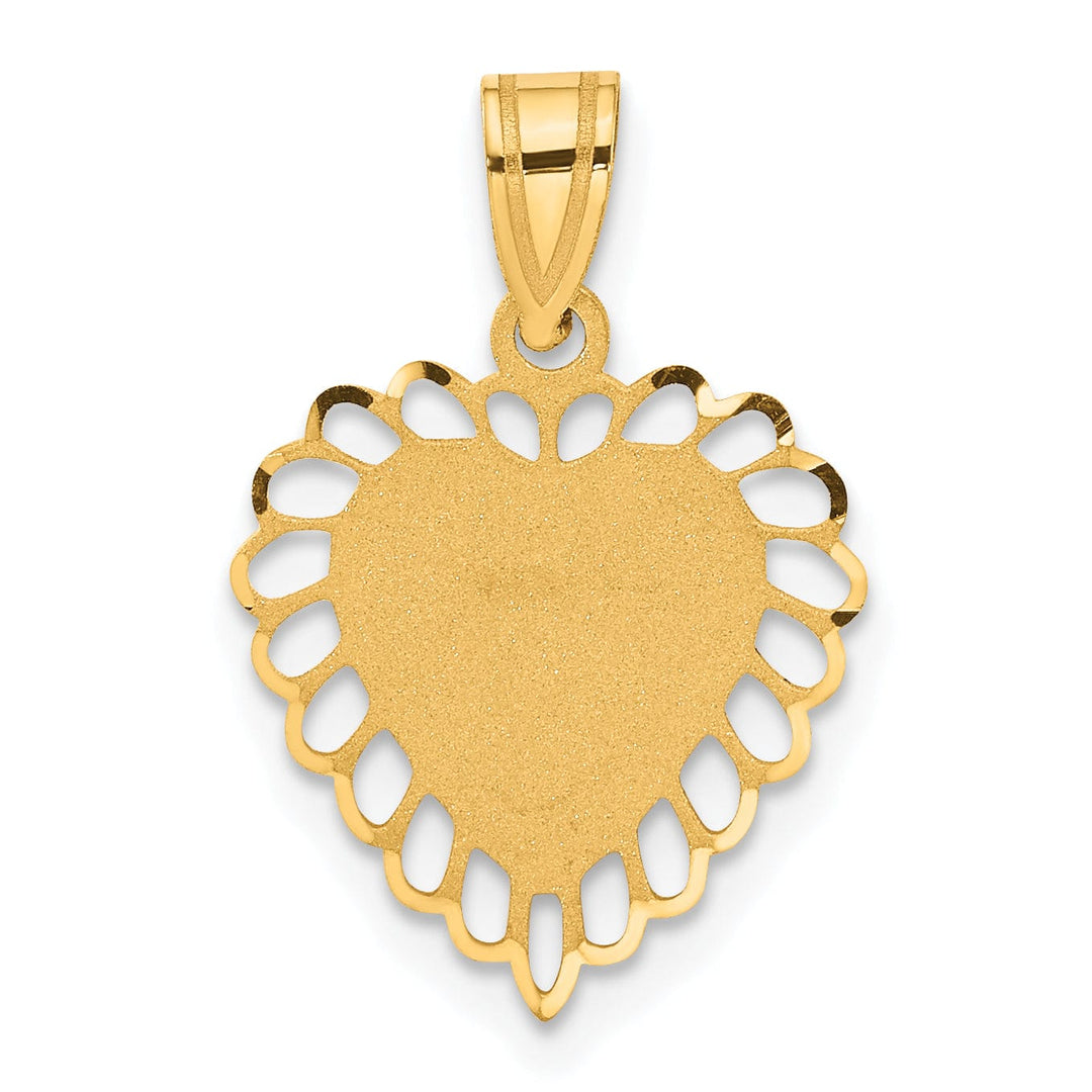 Lovely Rita's Charms & Pendants 14k Yellow Gold Polished Border Heart Pendant