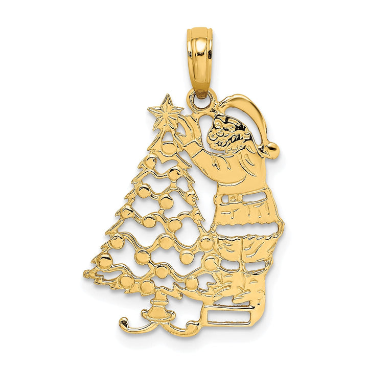 Lovely Rita's Charms & Pendants 14k Yellow Gold Polished Christmas Tree and Santa Charm