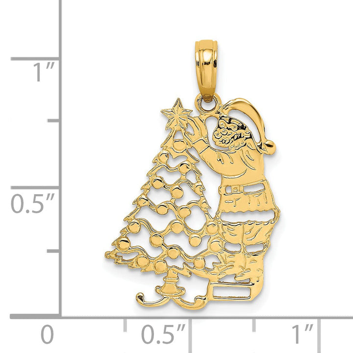 Lovely Rita's Charms & Pendants 14k Yellow Gold Polished Christmas Tree and Santa Charm