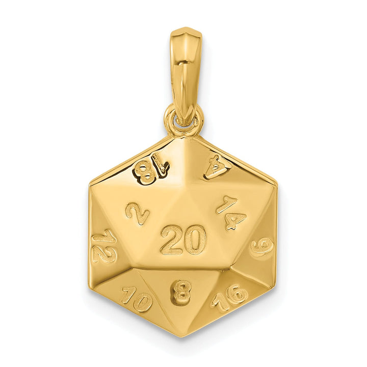 Lovely Rita's Charms & Pendants 14K Yellow Gold Polished D20 Twenty-sided Dice Pendant