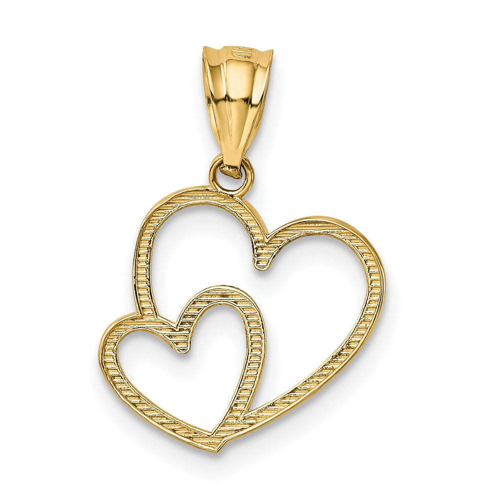 Lovely Rita's Charms & Pendants 14k Yellow Gold Polished Double Design Heart Pendant
