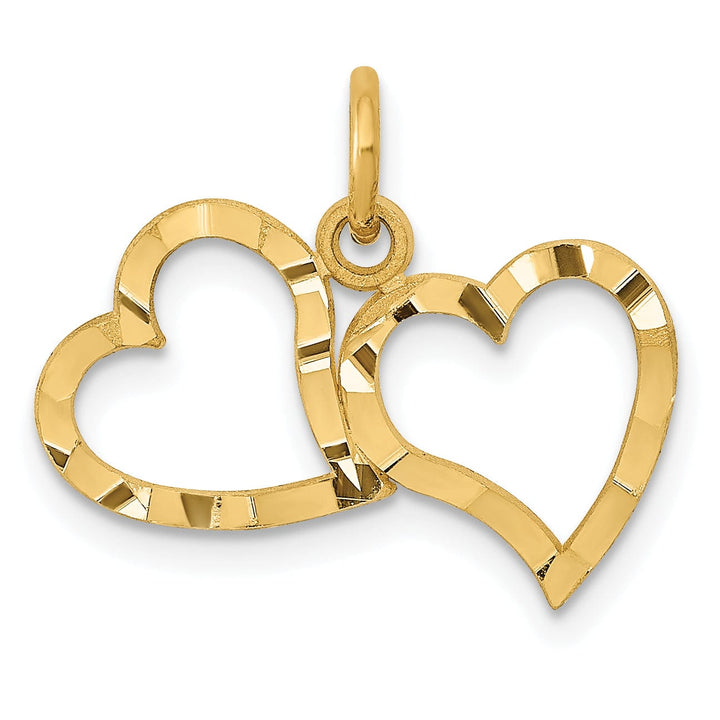 Lovely Rita's Charms & Pendants 14k Yellow Gold Polished Double Heart Pendant