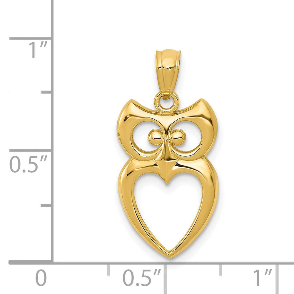 Lovely Rita's Charms & Pendants 14k Yellow Gold Polished Finish Owl Cut Out Design Pendant