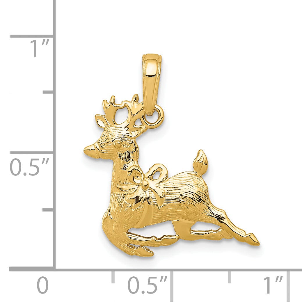 Lovely Rita's Charms & Pendants 14k Yellow Gold Polished Finish Reindeer Pendant