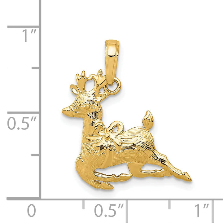 Lovely Rita's Charms & Pendants 14k Yellow Gold Polished Finish Reindeer Pendant