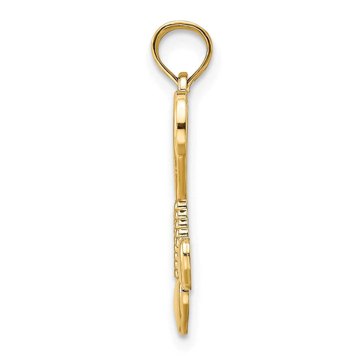 Lovely Rita's Charms & Pendants 14k Yellow Gold Polished Heart Double Heart Tassle Charm