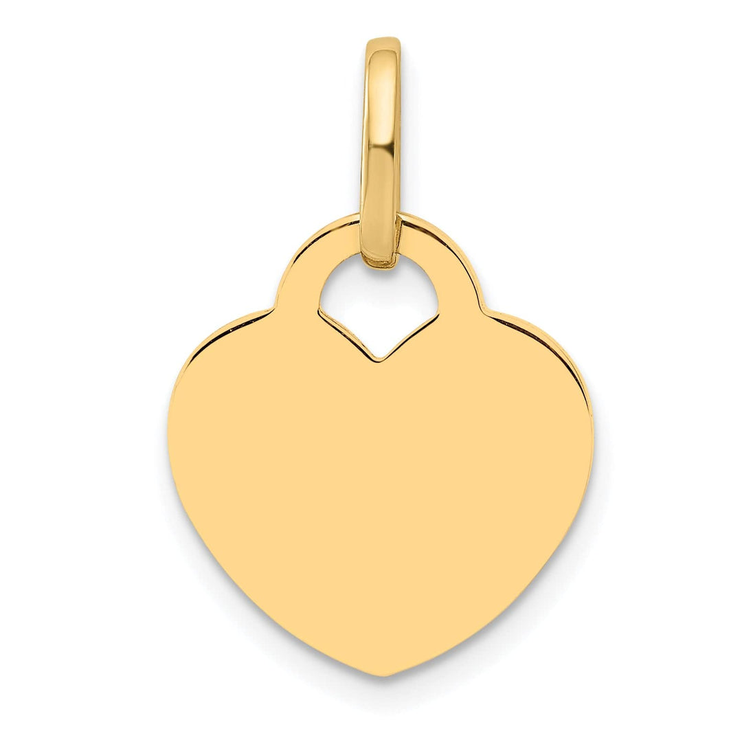 Lovely Rita's Charms & Pendants 14k Yellow Gold Polished Heart Shaped Disc Pendant