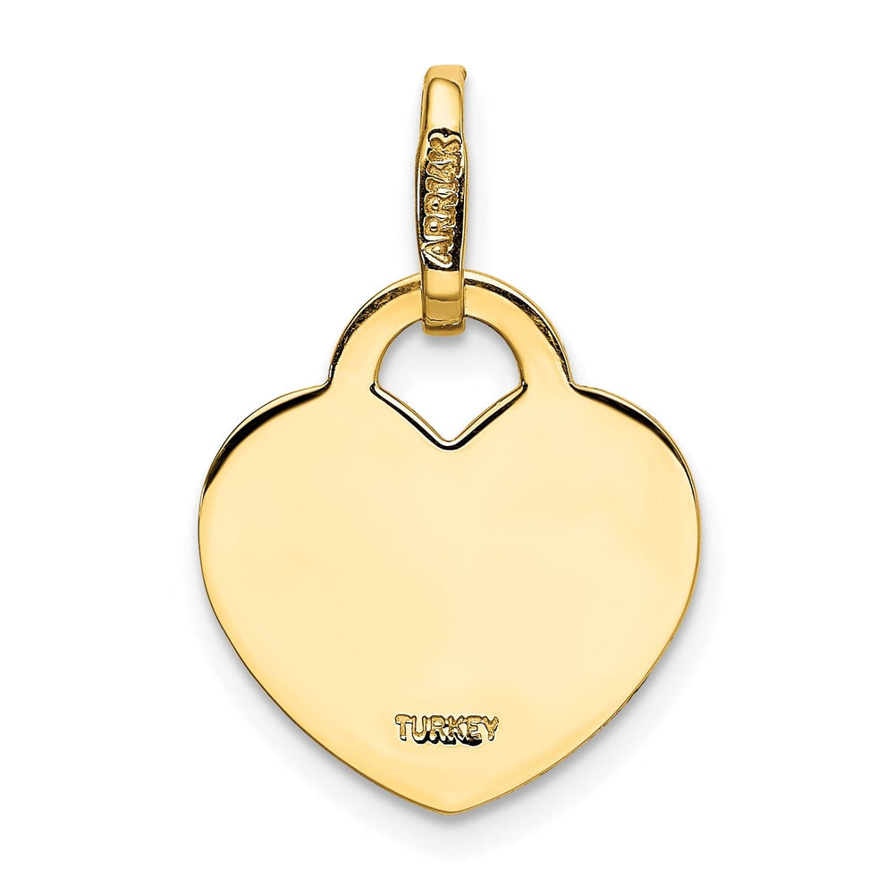 Lovely Rita's Charms & Pendants 14k Yellow Gold Polished Heart Shaped Disc Pendant