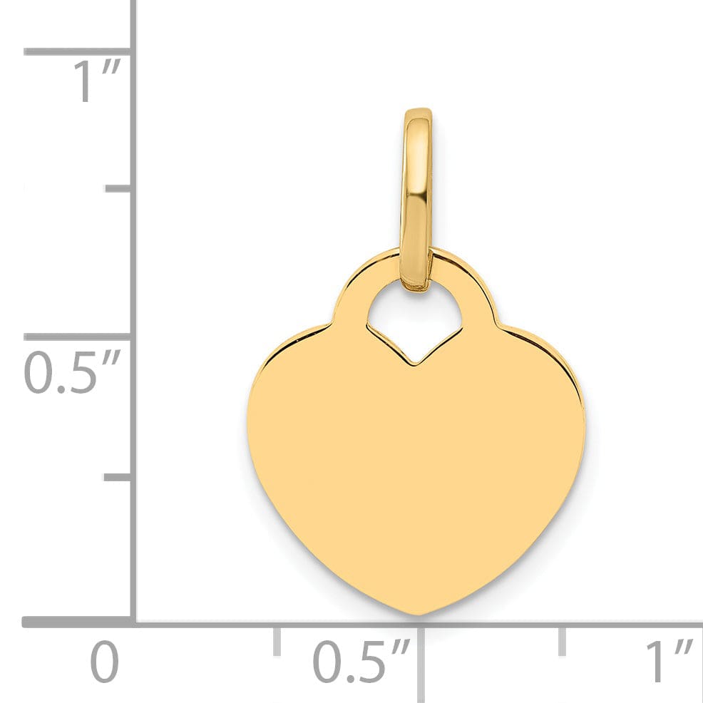Lovely Rita's Charms & Pendants 14k Yellow Gold Polished Heart Shaped Disc Pendant