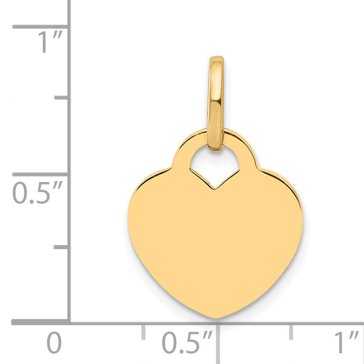 Lovely Rita's Charms & Pendants 14k Yellow Gold Polished Heart Shaped Disc Pendant