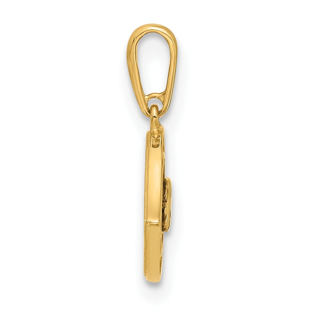 Lovely Rita's Charms & Pendants 14K Yellow Gold Polished Multi-color C.Z Evil Eye Pendant