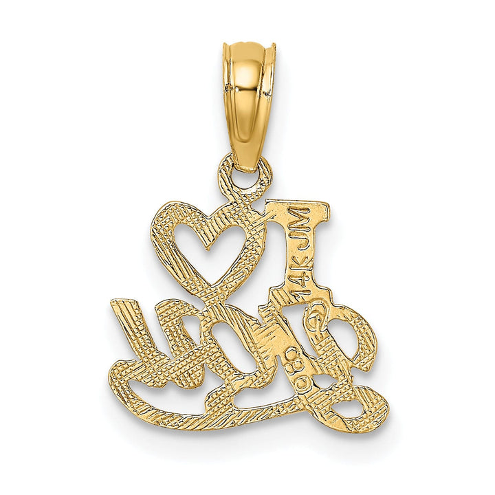 Lovely Rita's Charms & Pendants 14k Yellow Gold Polished Textured Finish I HEART YOU Pendant