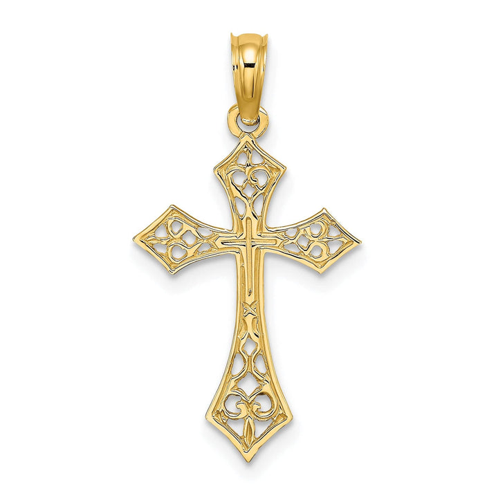 Lovely Rita's Charms & Pendants 14K Yellow Gold Refined Filigree Passion Cross Pendant