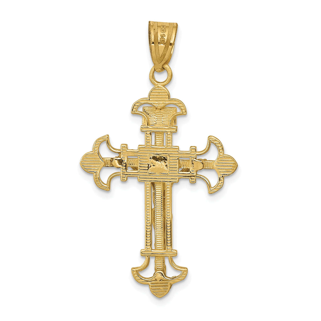 Lovely Rita's Charms & Pendants 14K Yellow Gold Refined Fleur de Lis Cross Pendant