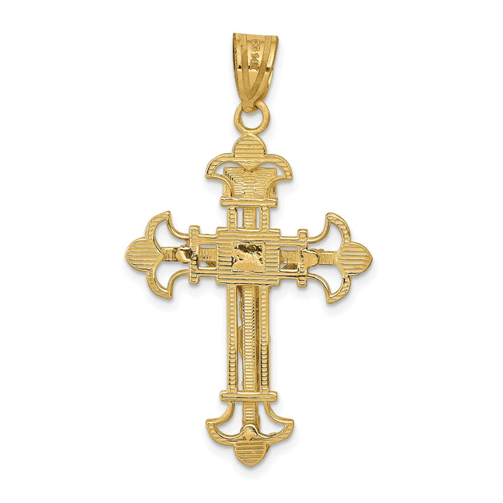 Lovely Rita's Charms & Pendants 14K Yellow Gold Refined Fleur de Lis Cross Pendant