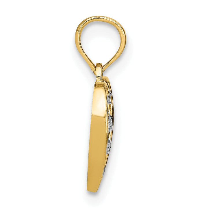 Lovely Rita's Charms & Pendants 14k Yellow Gold Rhodium D.C Finish Heart Pendant