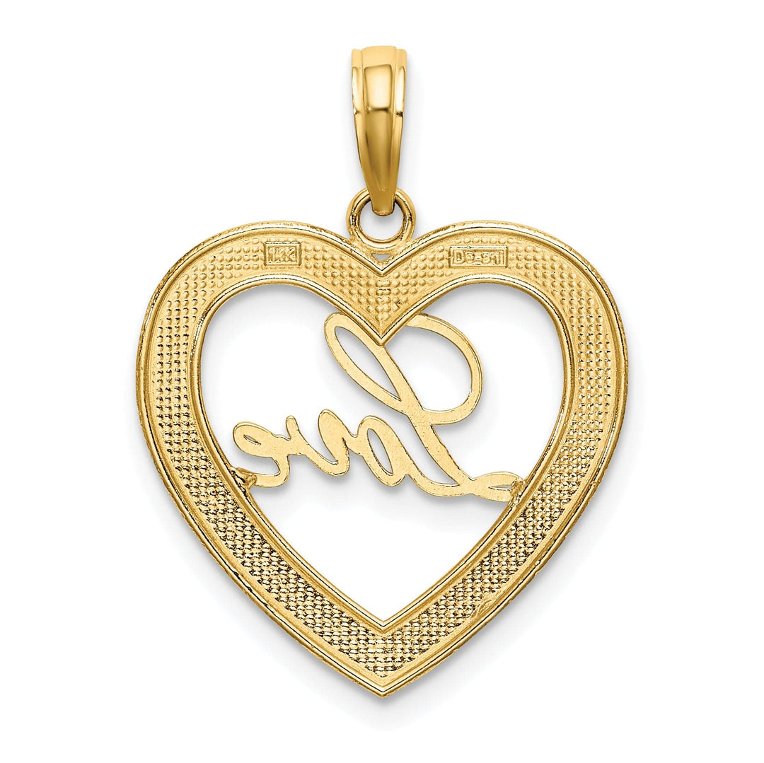 Lovely Rita's Charms & Pendants 14k Yellow Gold Rhodium D.C LOVE Heart Pendant