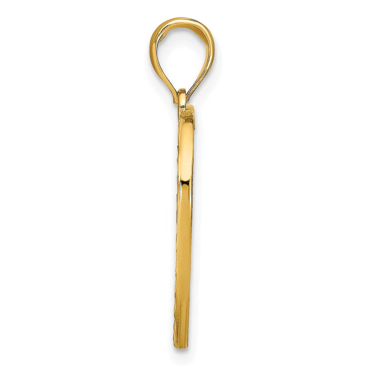 Lovely Rita's Charms & Pendants 14k Yellow Gold Rhodium Filigree Beaded Heart Pendant