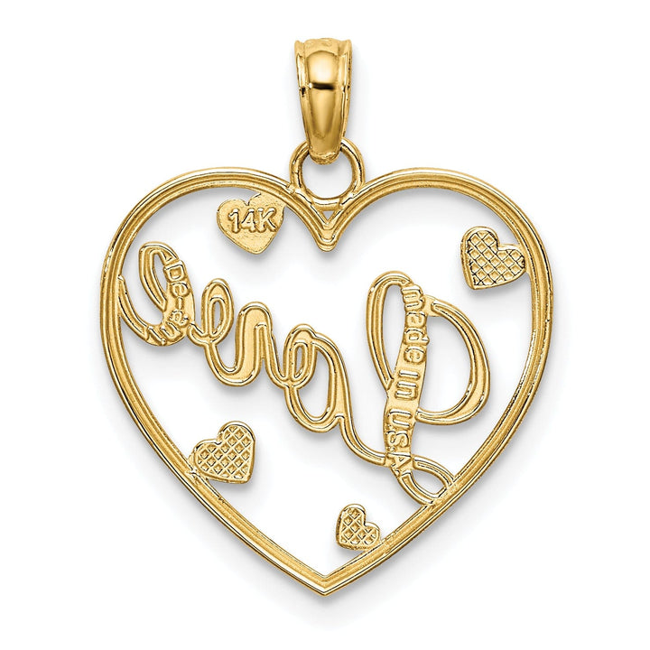 Lovely Rita's Charms & Pendants 14k Yellow Gold Rhodium LOVE Hearts Pendant