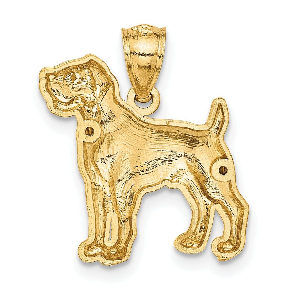 Lovely Rita's Charms & Pendants 14K Yellow Gold Satin D.C Finish Boxer Dog Pendant