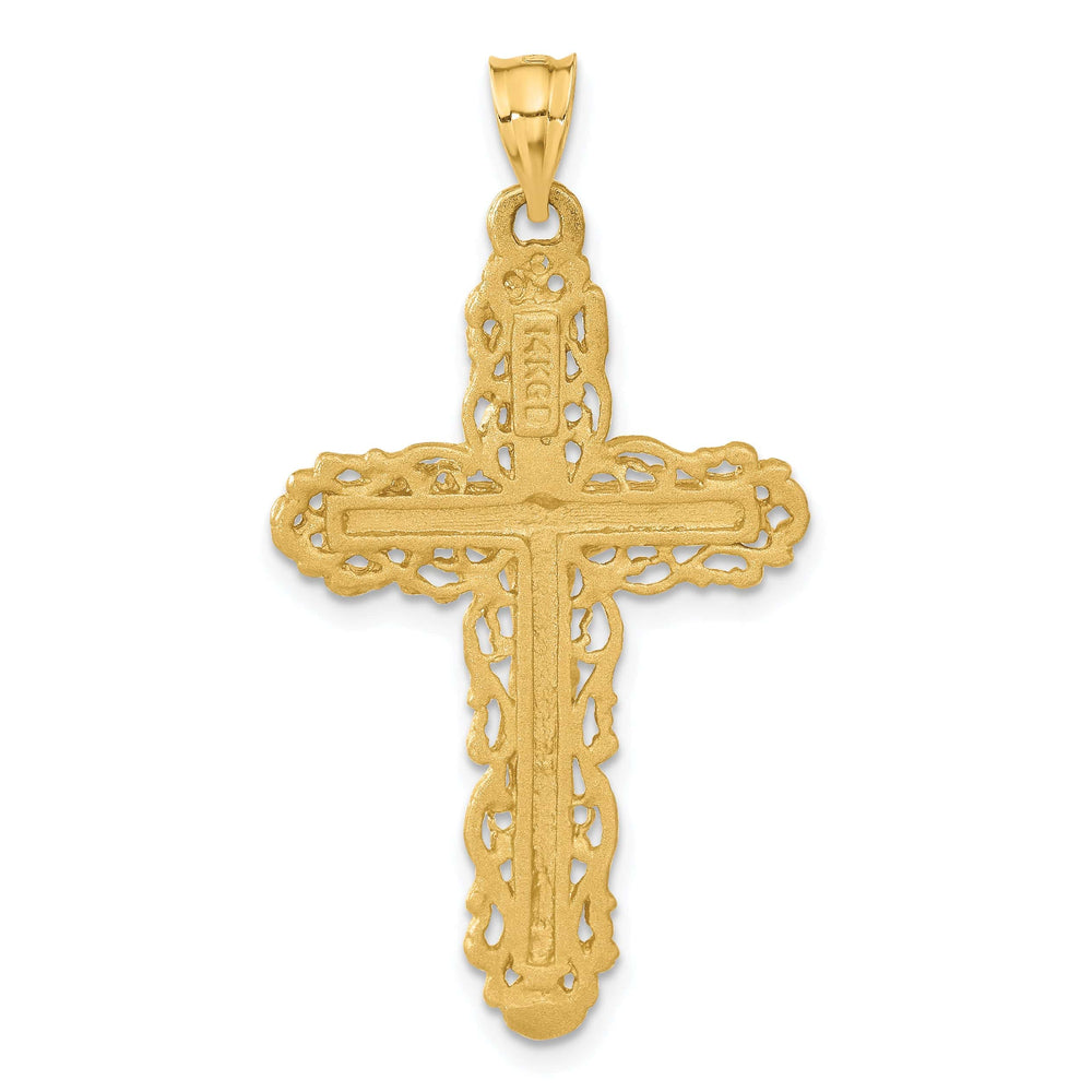 Lovely Rita's Charms & Pendants 14K Yellow Gold Sleek Fleur de Lis Cross Pendant