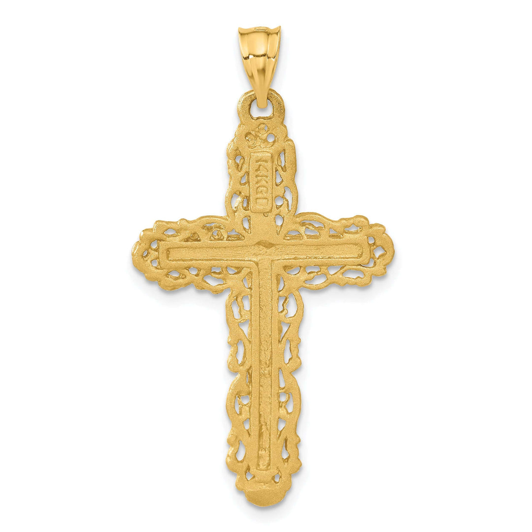 Lovely Rita's Charms & Pendants 14K Yellow Gold Sleek Fleur de Lis Cross Pendant