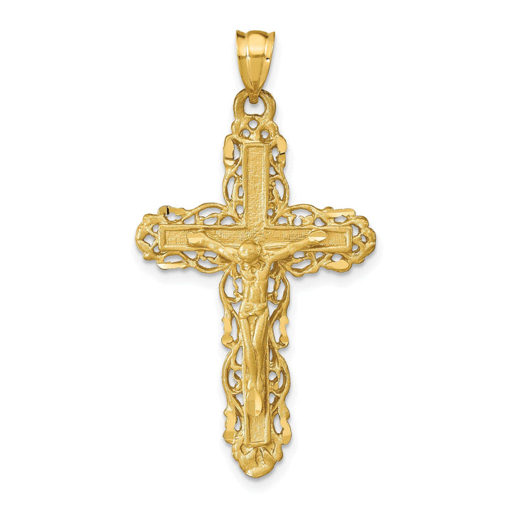Lovely Rita's Charms & Pendants 14K Yellow Gold Sleek Fleur de Lis Cross Pendant