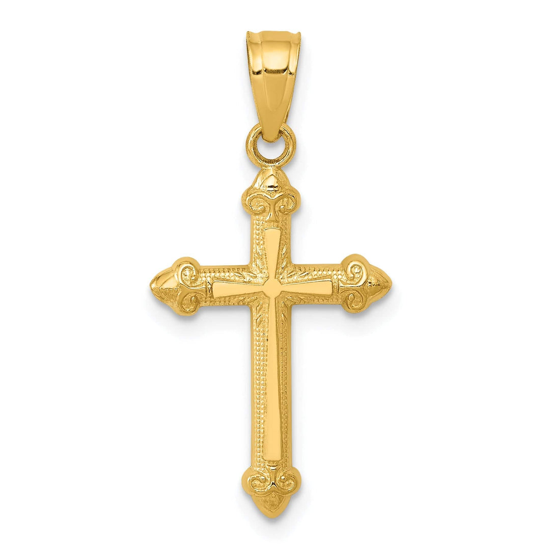 Lovely Rita's Charms & Pendants 14K Yellow Gold Sleek Passion Cross Pendant