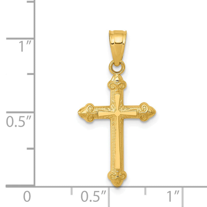 Lovely Rita's Charms & Pendants 14K Yellow Gold Sleek Passion Cross Pendant