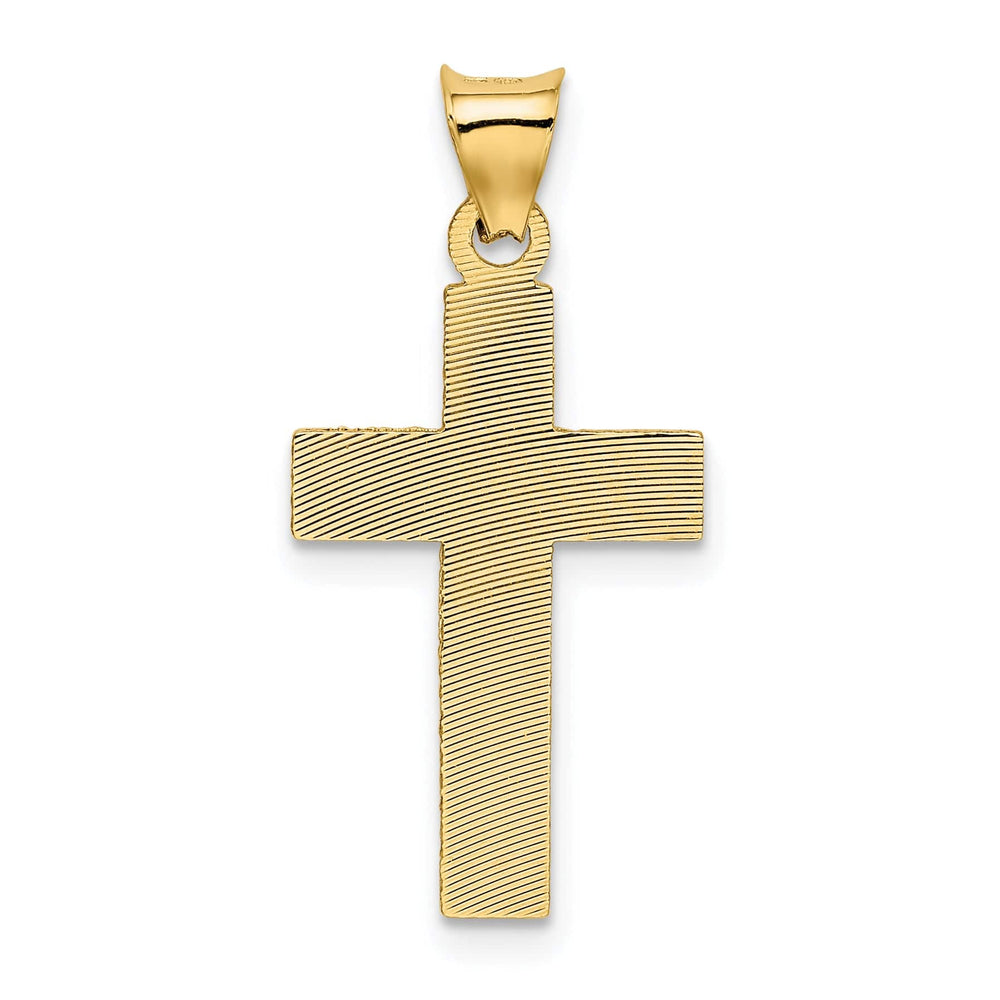 Lovely Rita's Charms & Pendants 14K Yellow Gold Sleek Satin & D.C Crucifix Cross Pendant