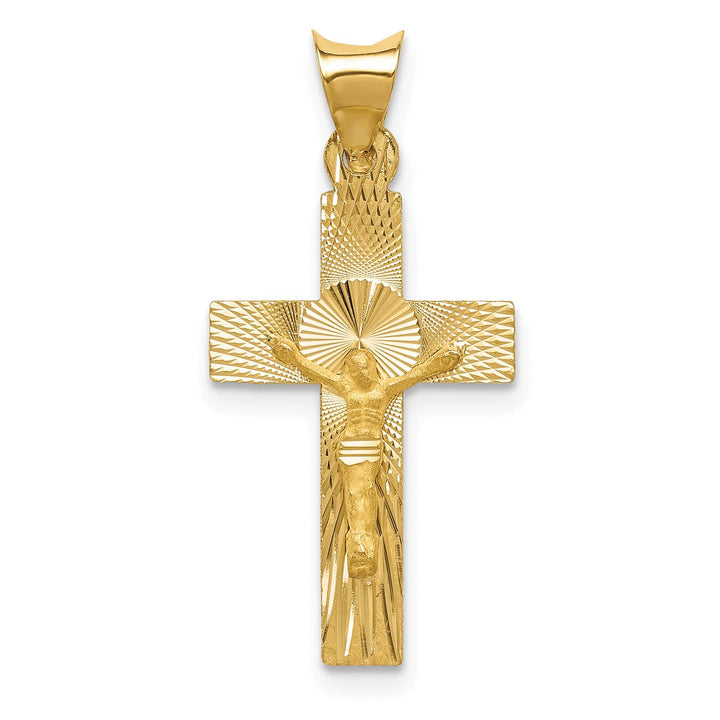 Lovely Rita's Charms & Pendants 14K Yellow Gold Sleek Satin & D.C Crucifix Cross Pendant