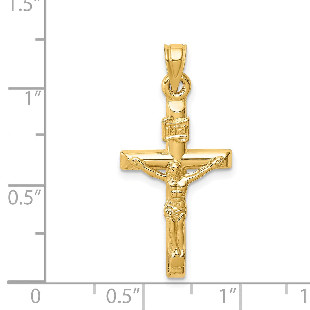 Lovely Rita's Charms & Pendants 14K Yellow Gold Statement Hollow INRI Cross Pendant