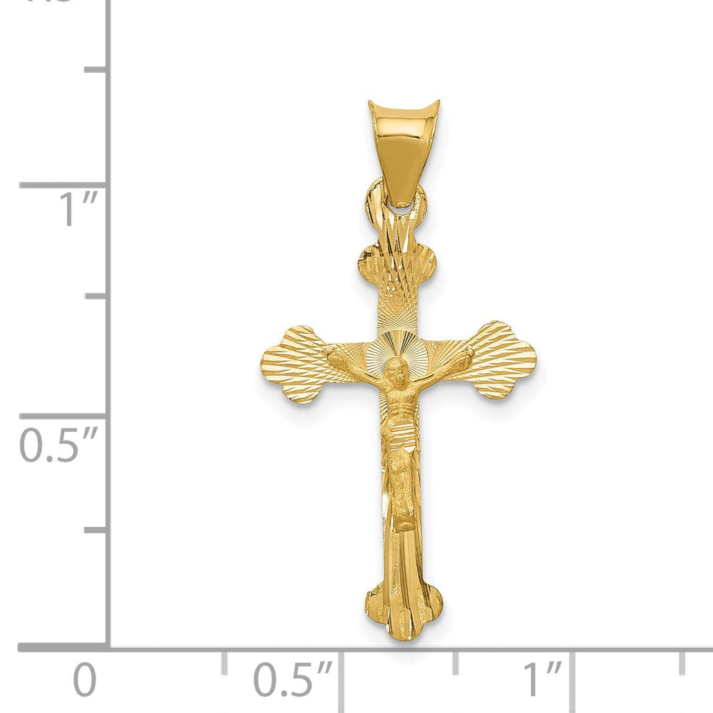Lovely Rita's Charms & Pendants 14K Yellow Gold Statement Satin & D.C Crucifix Cross Pendant