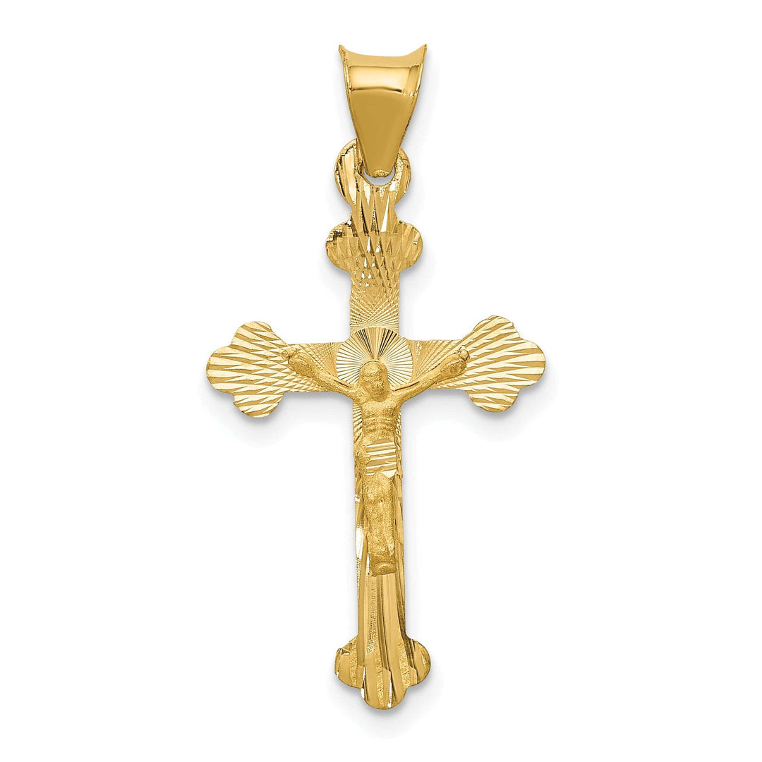 Lovely Rita's Charms & Pendants 14K Yellow Gold Statement Satin & D.C Crucifix Cross Pendant