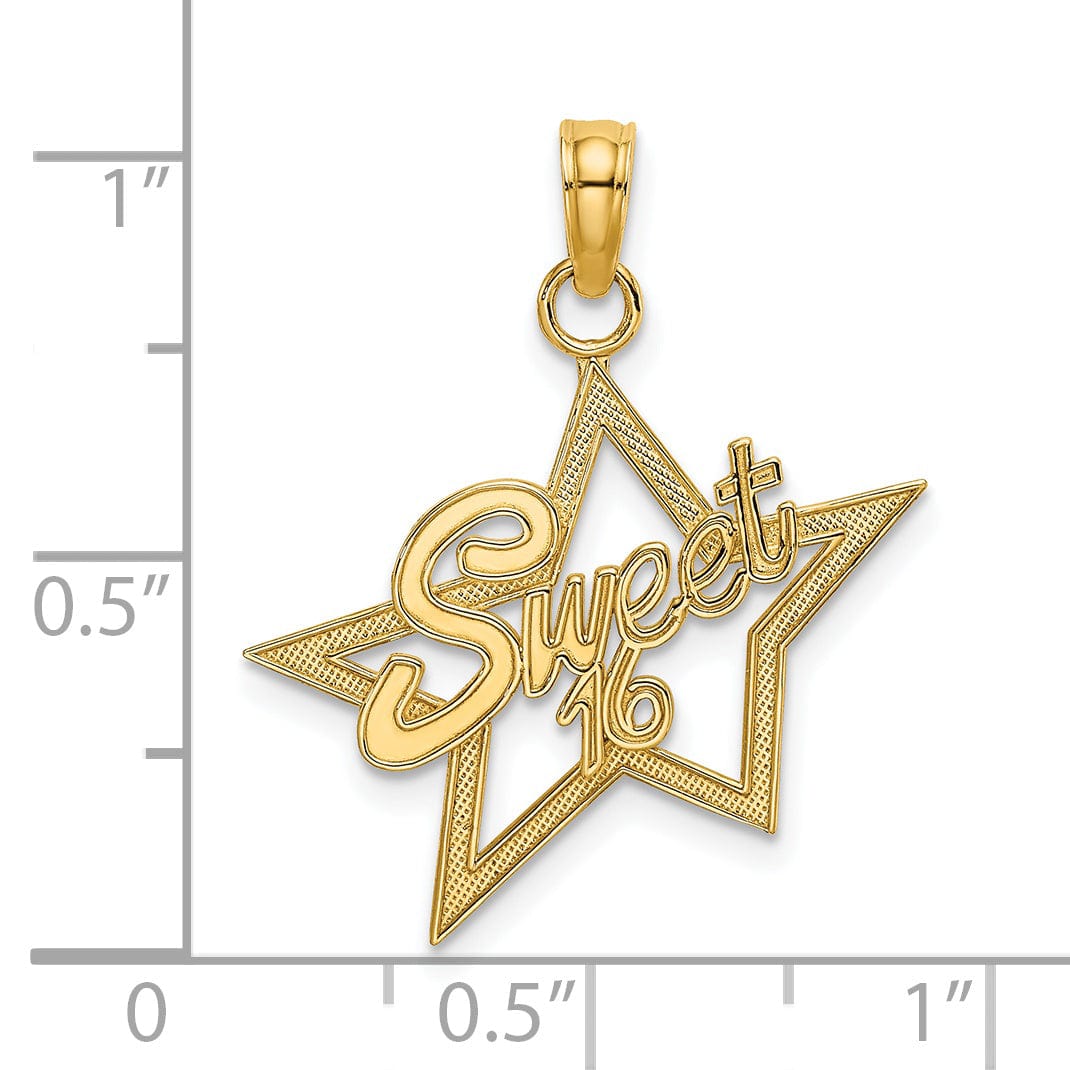 Lovely Rita's Charms & Pendants 14k Yellow Gold SWEET 16 Pendant