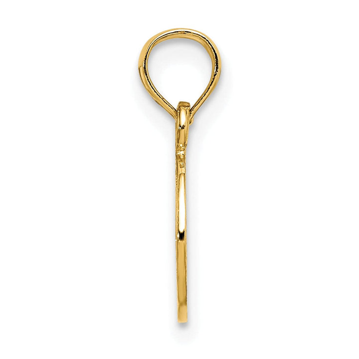 Lovely Rita's Charms & Pendants 14K Yellow Gold Textured Finish Mini Peace Sign Charm Pendant