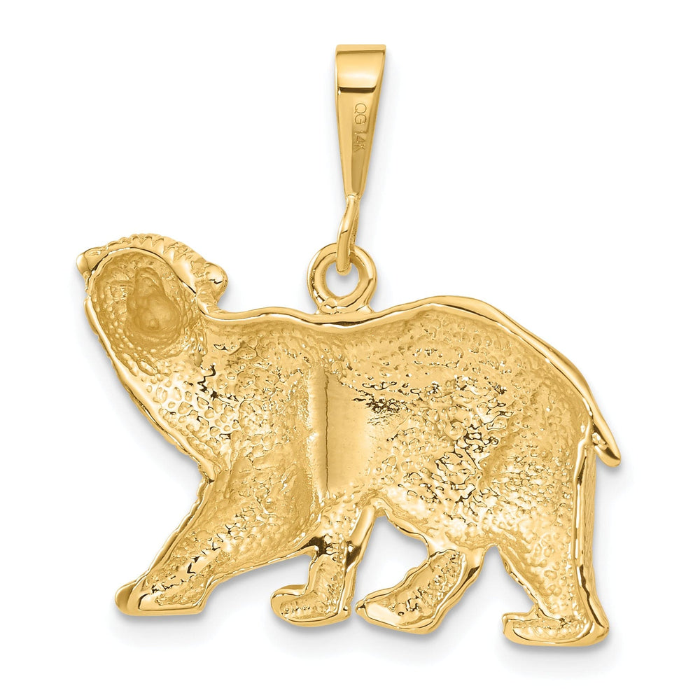 Lovely Rita's Charms & Pendants 14k Yellow Gold Textured Finish Polar Bear Pendant