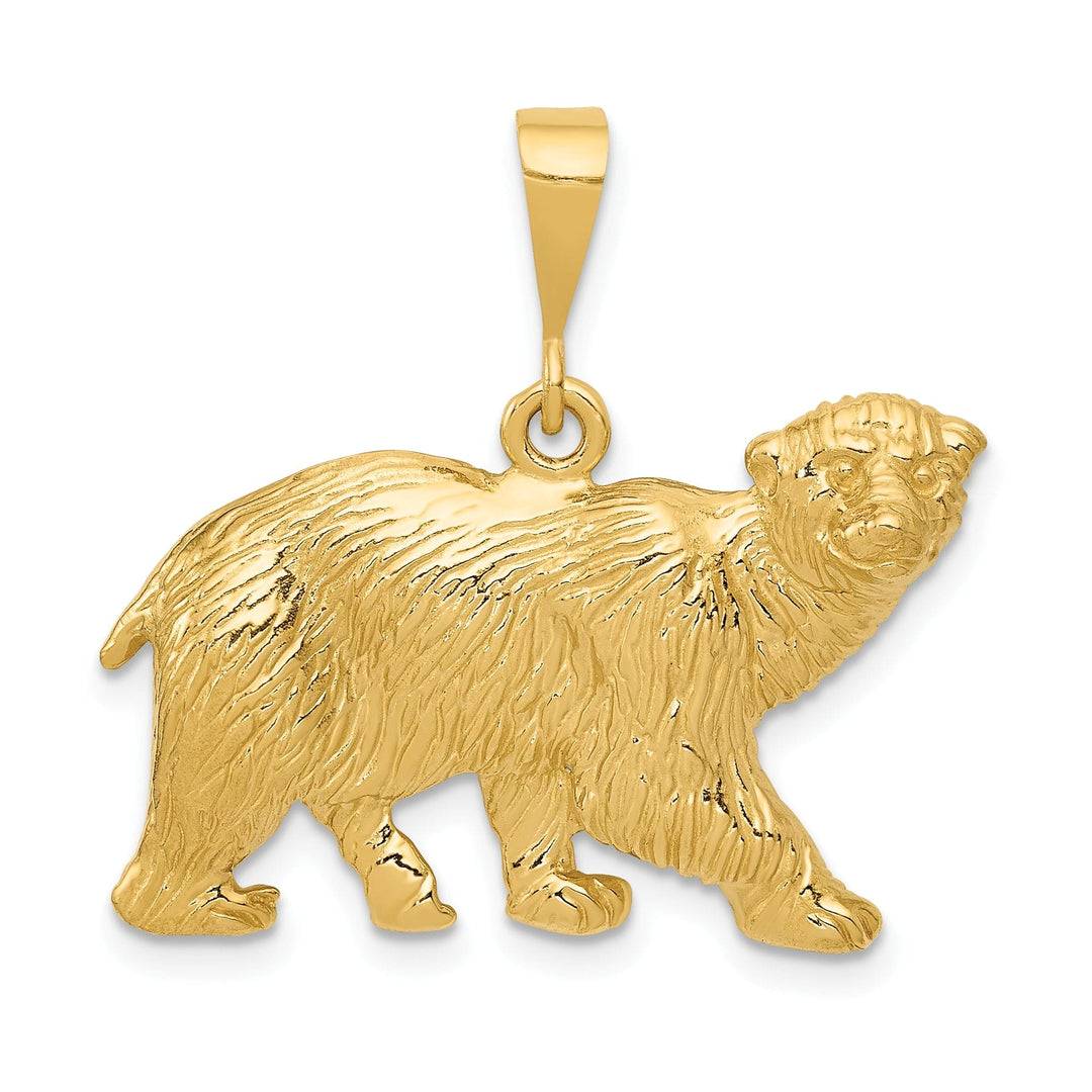 Lovely Rita's Charms & Pendants 14k Yellow Gold Textured Finish Polar Bear Pendant