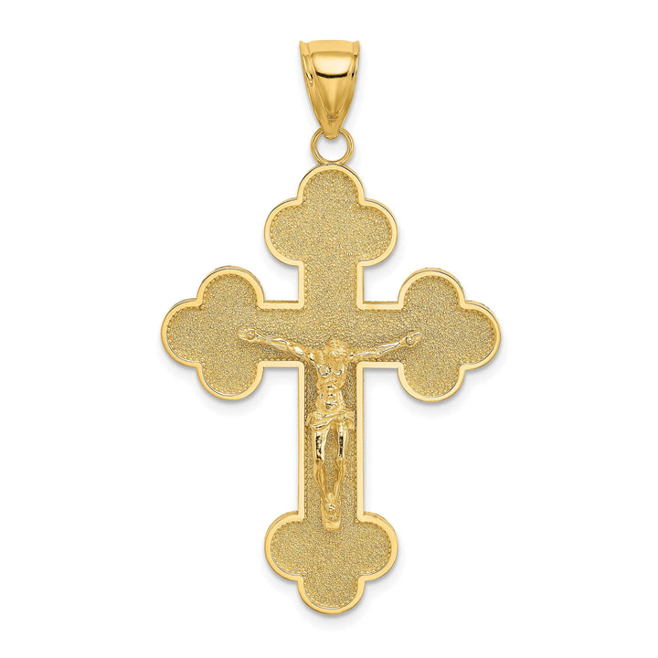 Lovely Rita's Charms & Pendants 14K Yellow Gold Timeless Budded Tips Crucifix Cross Pendant