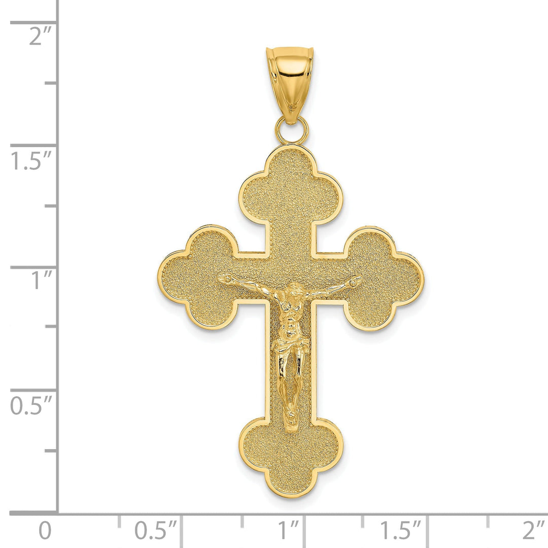 Lovely Rita's Charms & Pendants 14K Yellow Gold Timeless Budded Tips Crucifix Cross Pendant