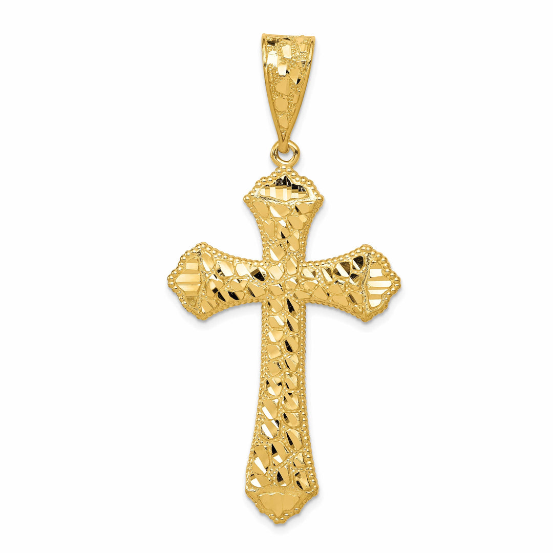 Lovely Rita's Charms & Pendants 14K Yellow Gold Timeless D.C Budded Fleur de Lis Cross Pendant