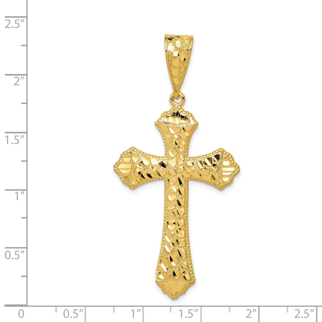 Lovely Rita's Charms & Pendants 14K Yellow Gold Timeless D.C Budded Fleur de Lis Cross Pendant
