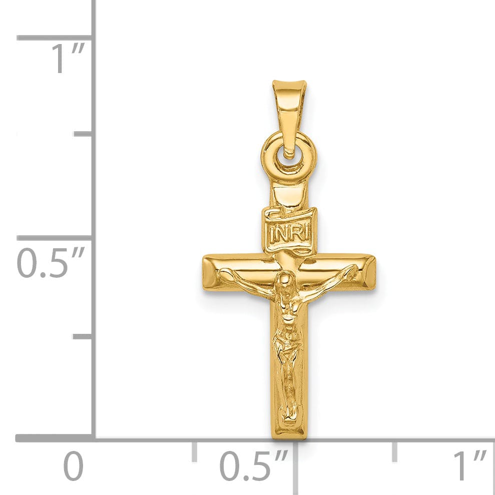 Lovely Rita's Charms & Pendants 14K Yellow Gold Timeless Hollow INRI Cross Pendant