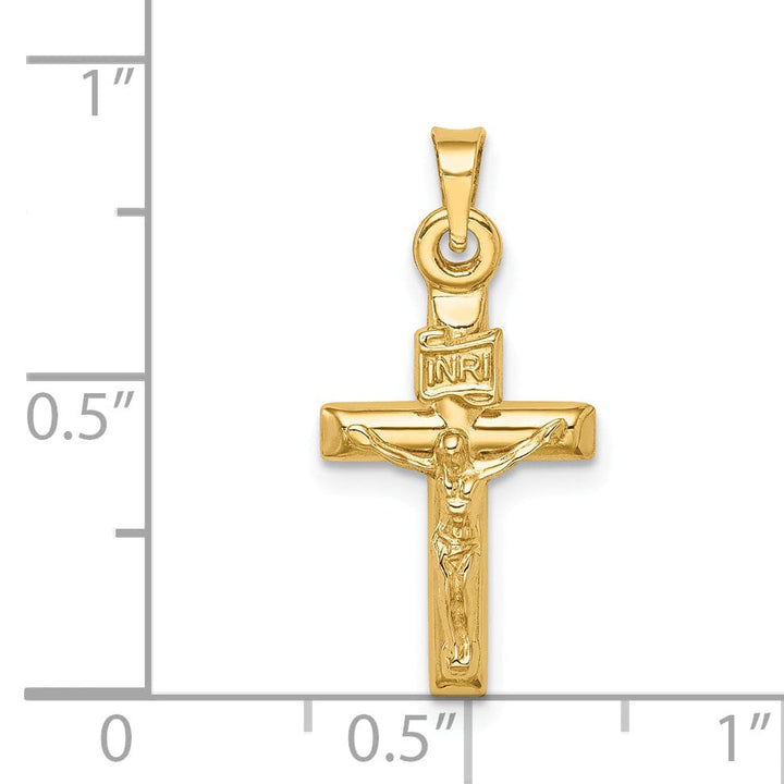 Lovely Rita's Charms & Pendants 14K Yellow Gold Timeless Hollow INRI Cross Pendant