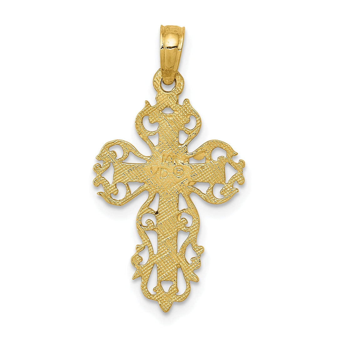 Lovely Rita's Charms & Pendants 14K Yellow Gold Timeless Polished Filigree Cross Pendant