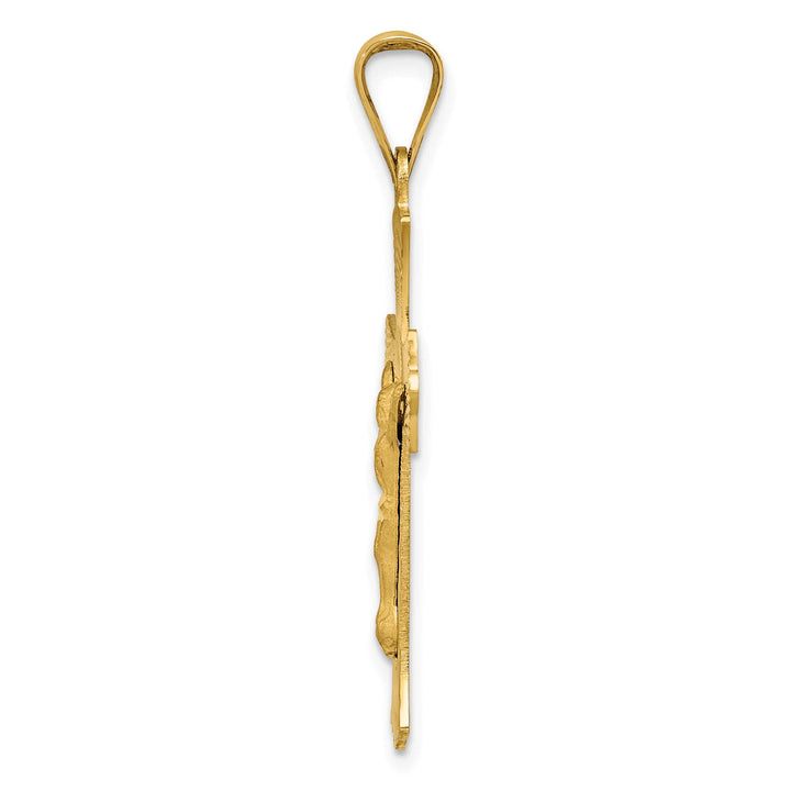 Lovely Rita's Charms & Pendants 14K Yellow Gold Timeless Satin & D.C Crucifix Cross Pendant