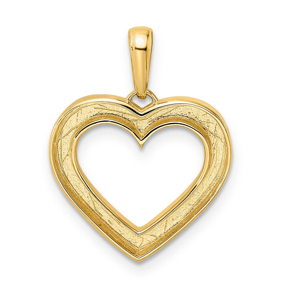 Lovely Rita's Charms & Pendants 14k Yellow Gold White Rhodium D.C Fancy Heart Pendant