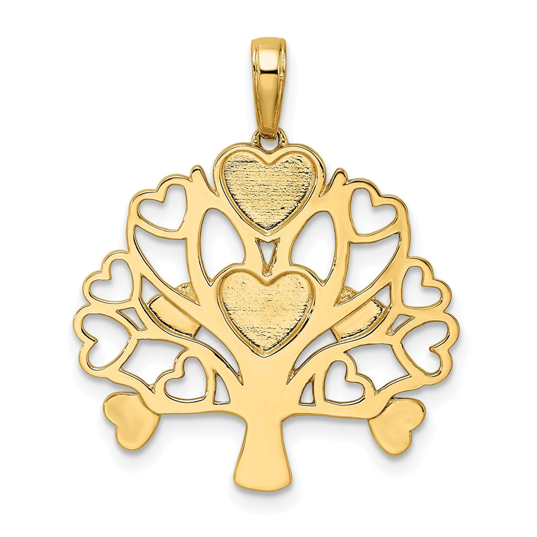 Lovely Rita's Charms & Pendants 14k Yellow Gold White Rhodium D.C Heart Tree of Life Pendant
