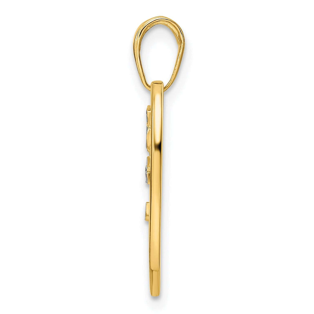 Lovely Rita's Charms & Pendants 14k Yellow Gold White Rhodium D.C Tree of Life Heart Pendant